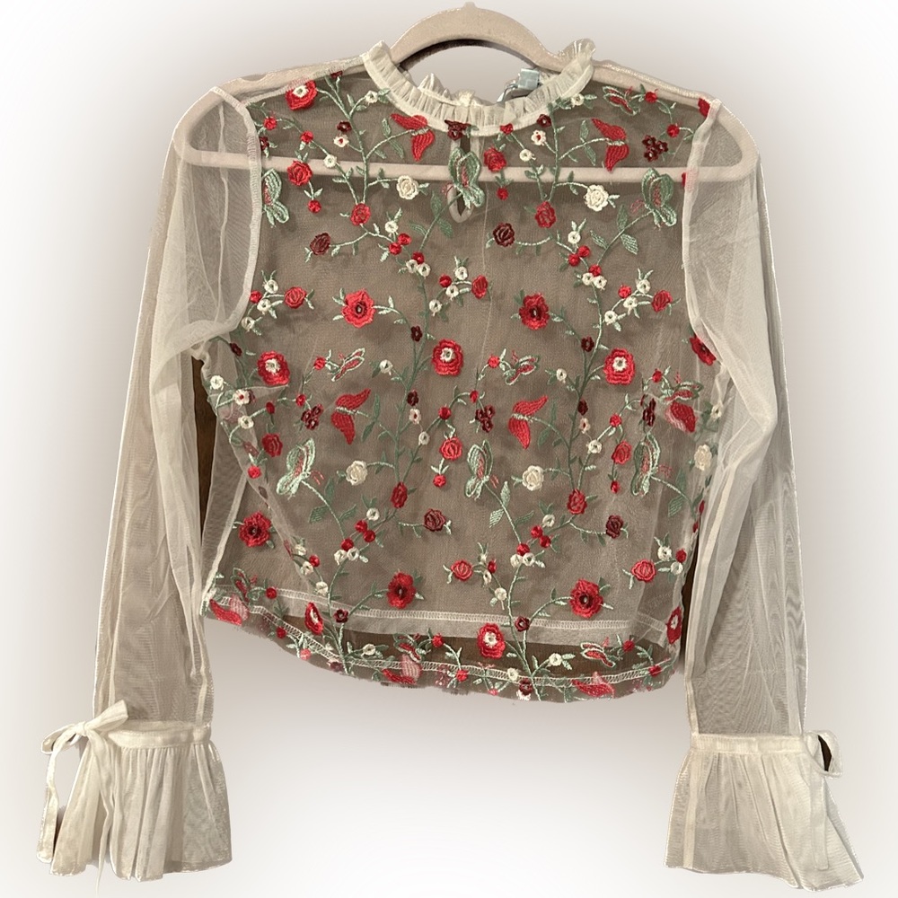 Peek-a-boo Embroidered Blouse